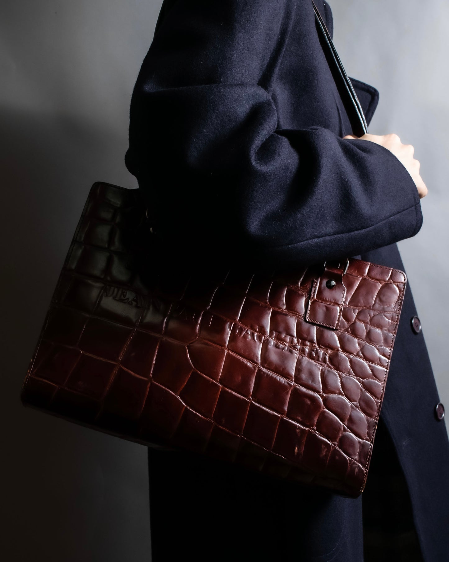 “Jean Paul Gautier” Crocodile-embossed business bag