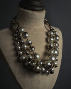 -SPECIAL- "Christian Dior"
John Galliano period Pearl Metal Design Layered Necklace