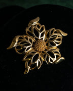 "Christian Dior" Floral motif gold brooch