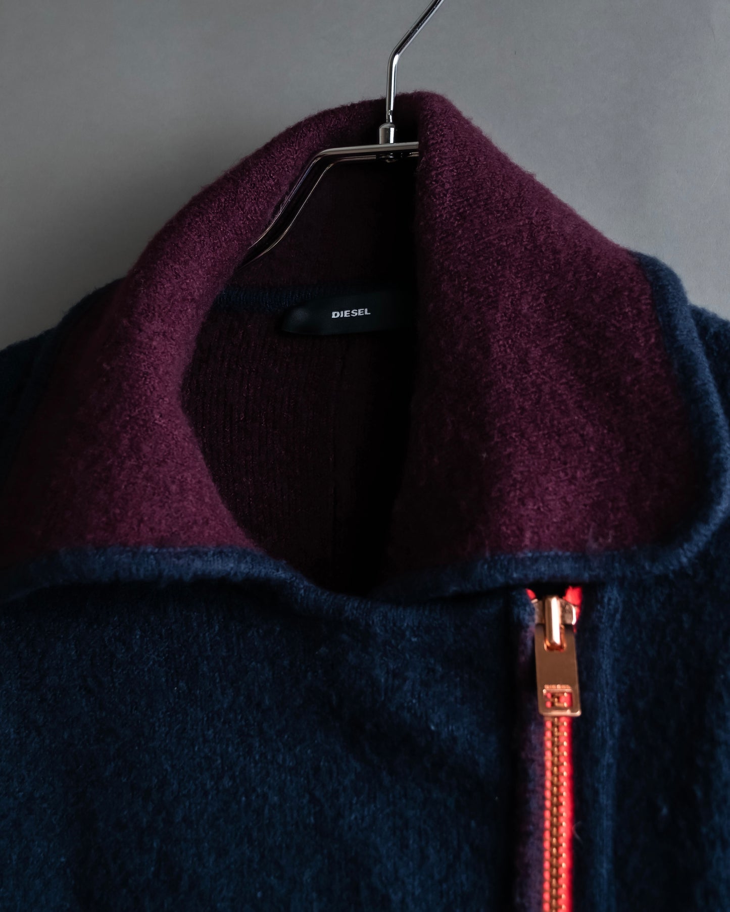 "DIESEL" Mult icolor design zipper knit coat