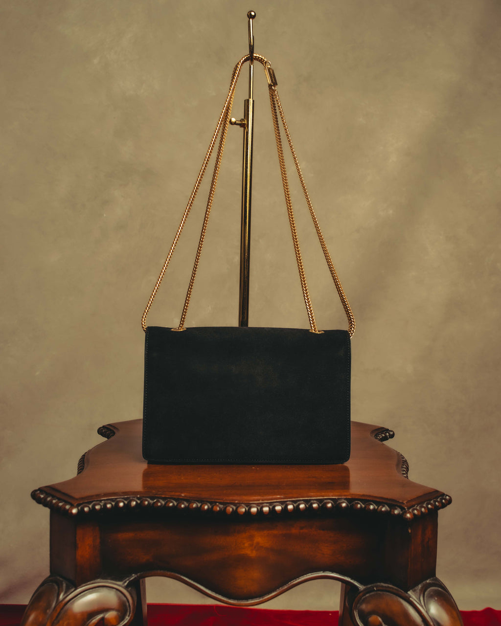 -SPECIAL- "Saint Laurent" 2013-2017 Betty suede and leather geometric flap chain shoulder bag