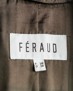 "FERAUD" Vintage velour glossy black tailored jacket