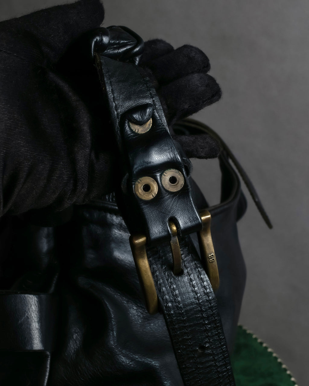 "Jas-M.B." Belt flap design leather shoulder bag