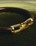 “Salvatore Ferragamo” 90’s-10’s Dark brown double Gancini bangle