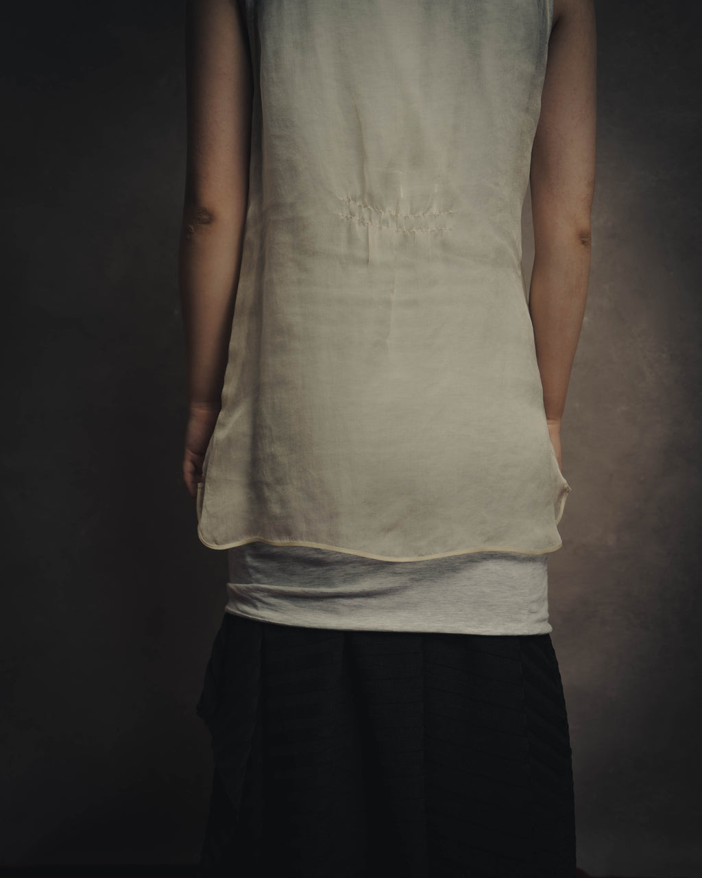 -SPECIAL- “Brunello Cucinelli” 00’s-10’s Sheer layered sleeveless tunic dress