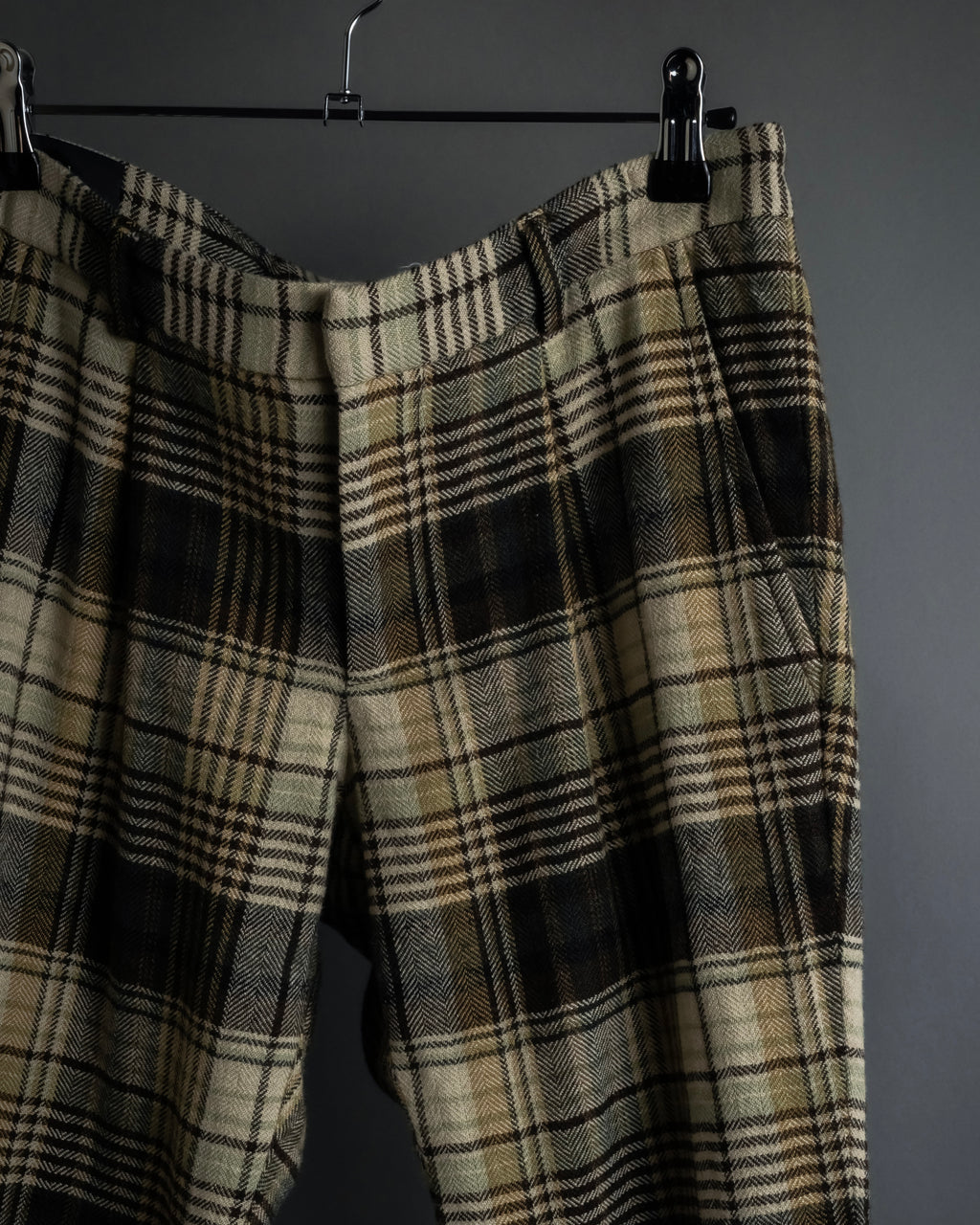 "GUCCI" Brushed check pattern tapered pants
