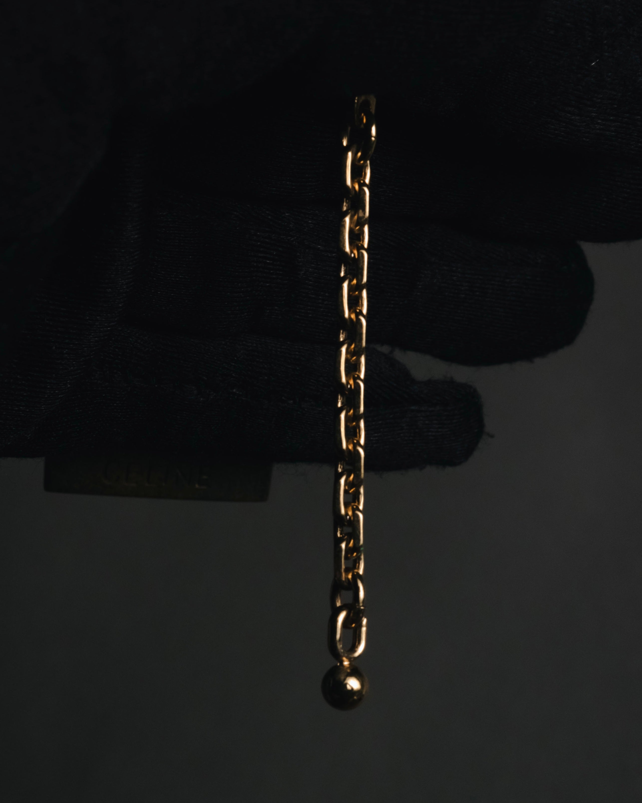 "CELINE" 80’s-90’s square stone pendant charm