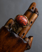 "YVES SAINT LAURENT" Treasure box style turquoise artillery ring