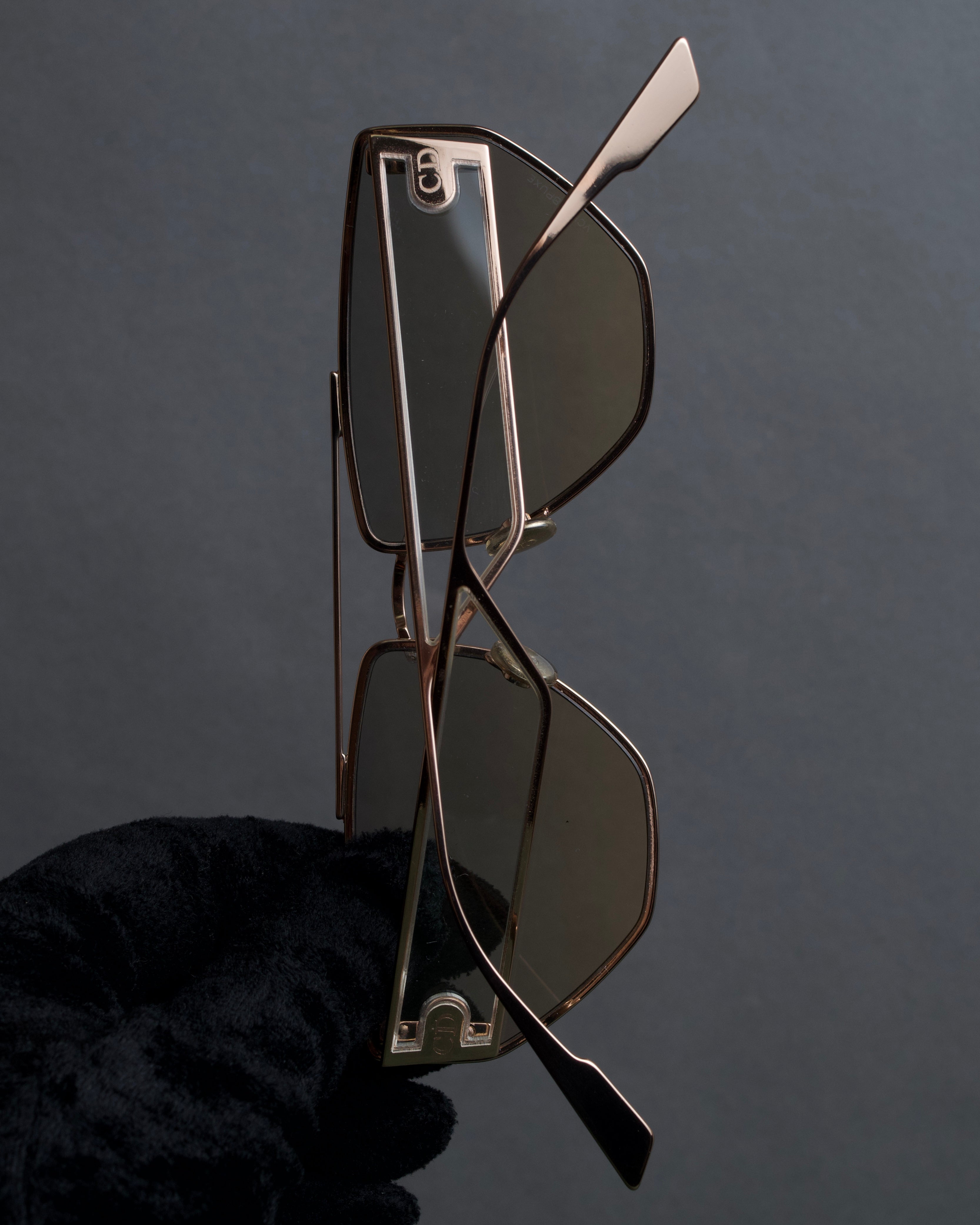 "Christian Dior" Metal acetate combination design sunglasses