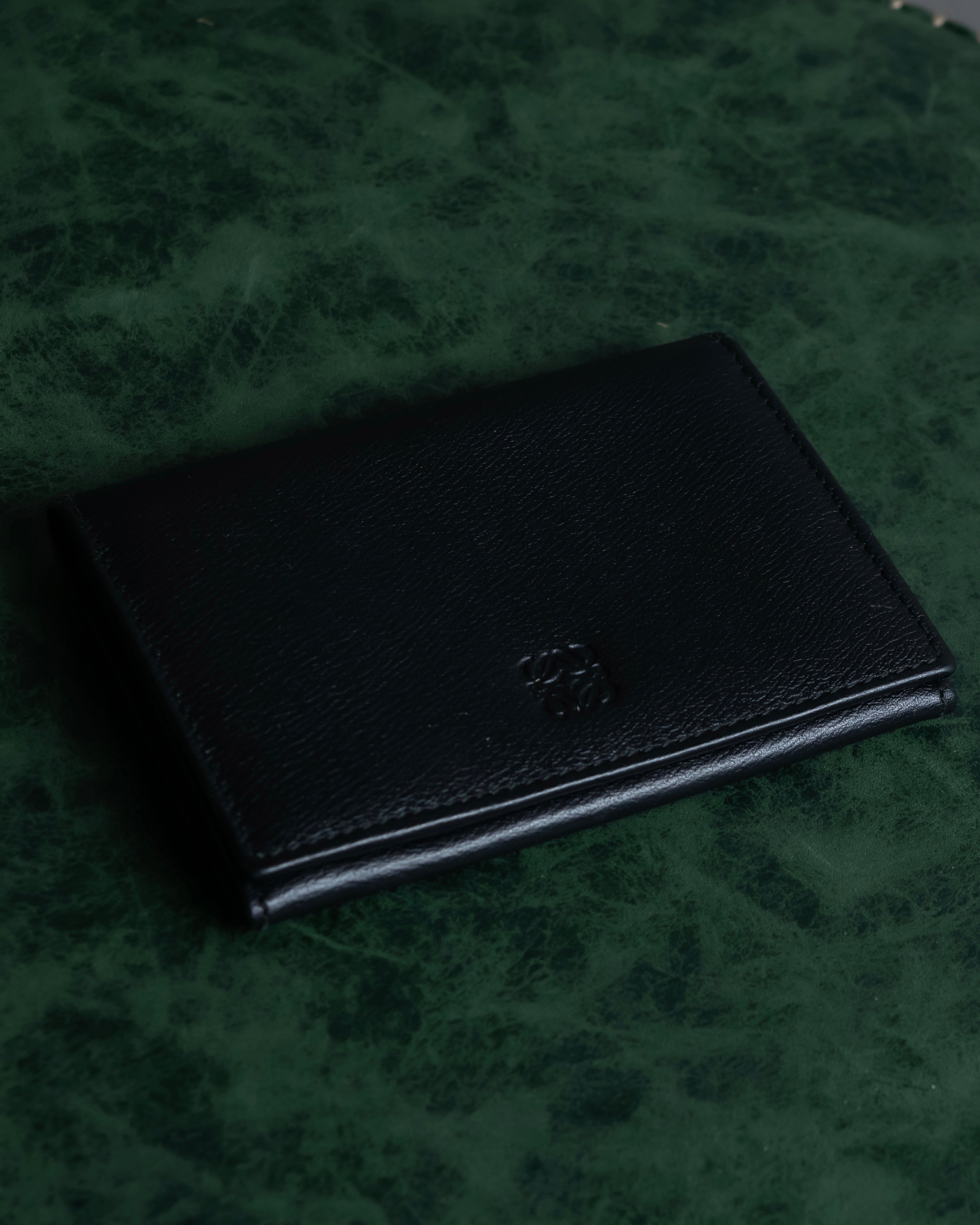 "LOEWE" Anagram logo engraved leather card case