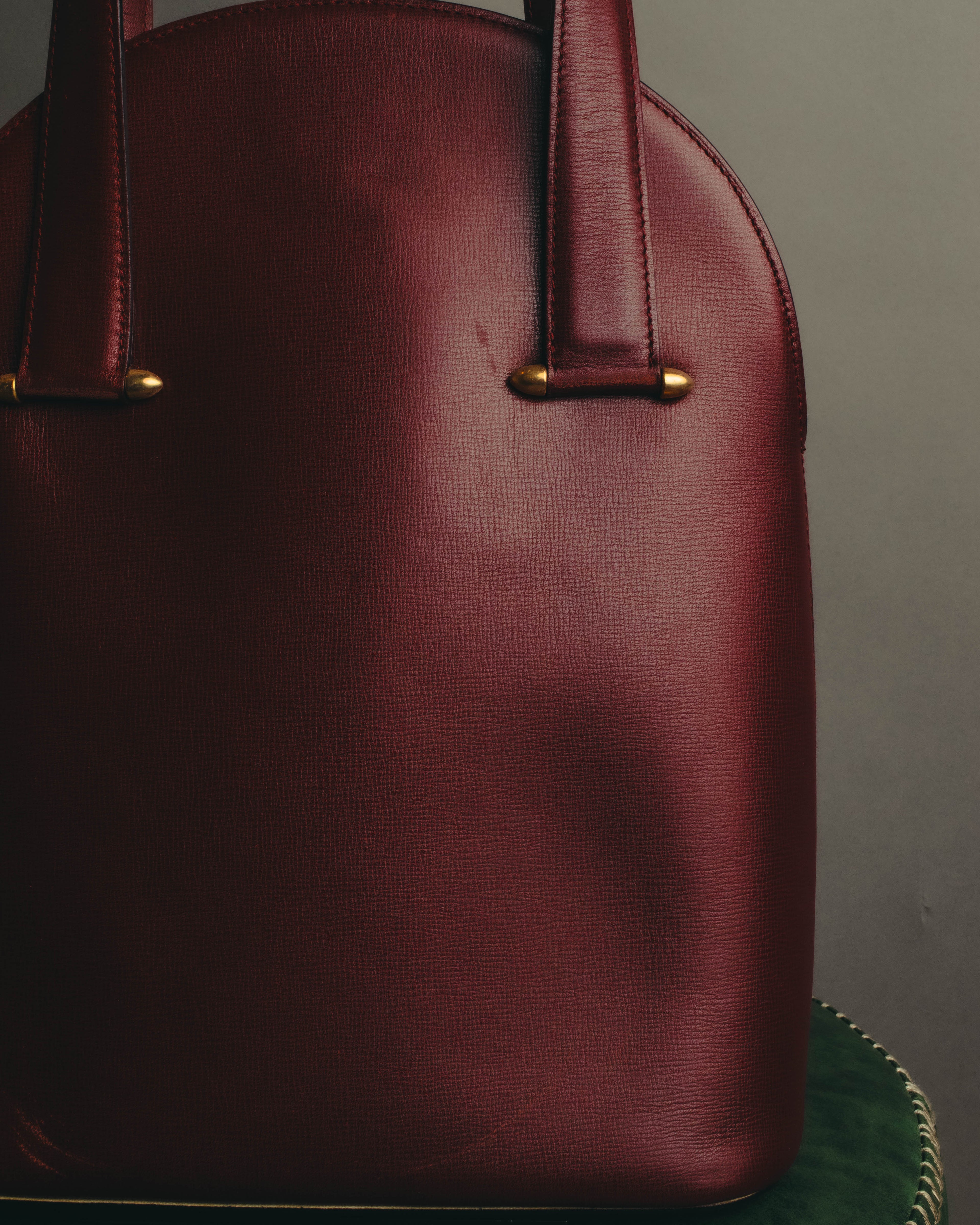 "Cartier" 80's-90's Bordeaux leather handbag