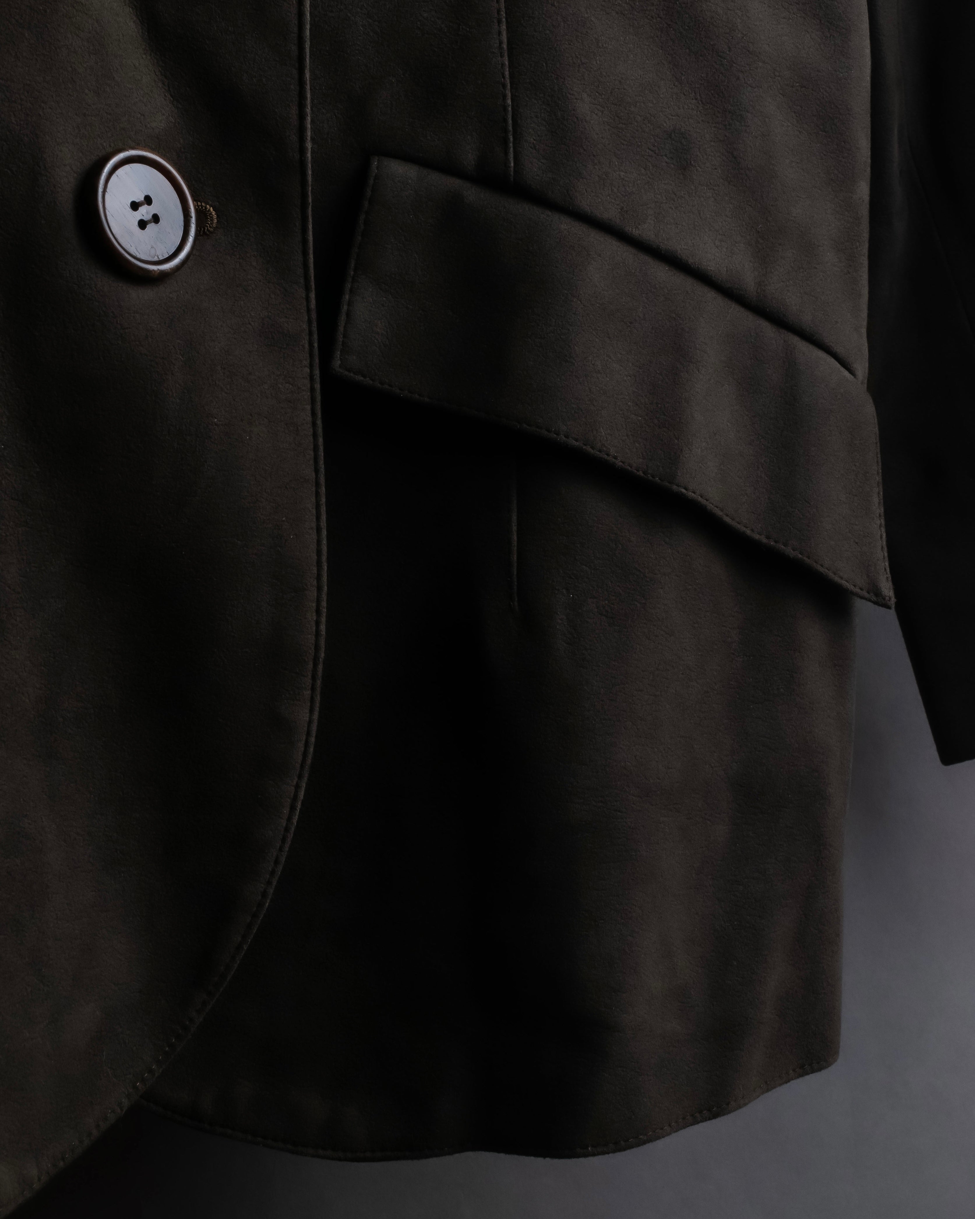 "Christian Dior PRETA-PORTER" CD logo embroidered suede tailored jacket