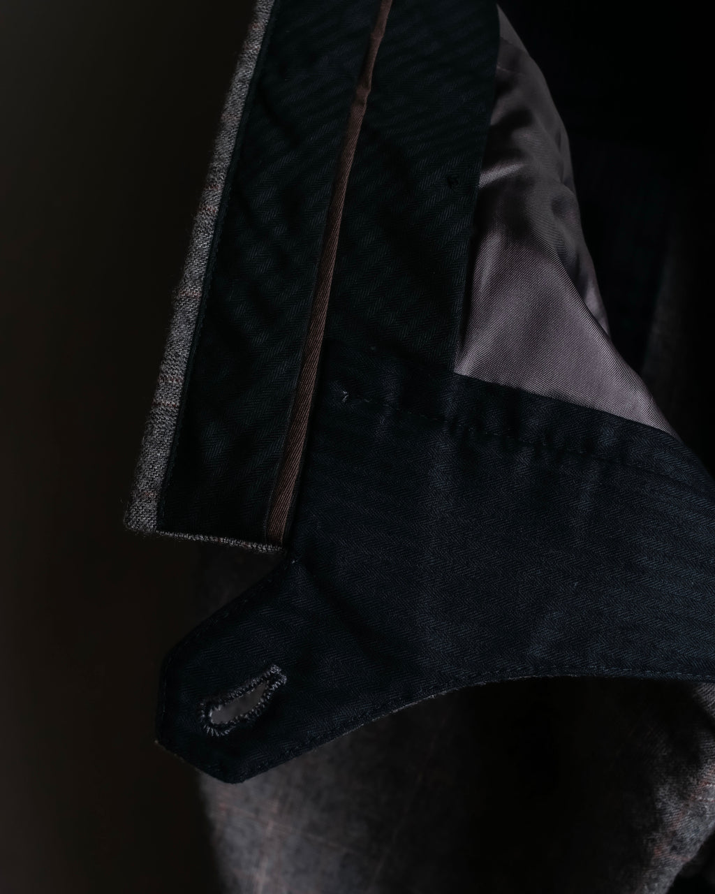 "HERMES" Heather gray cashmere blend slacks