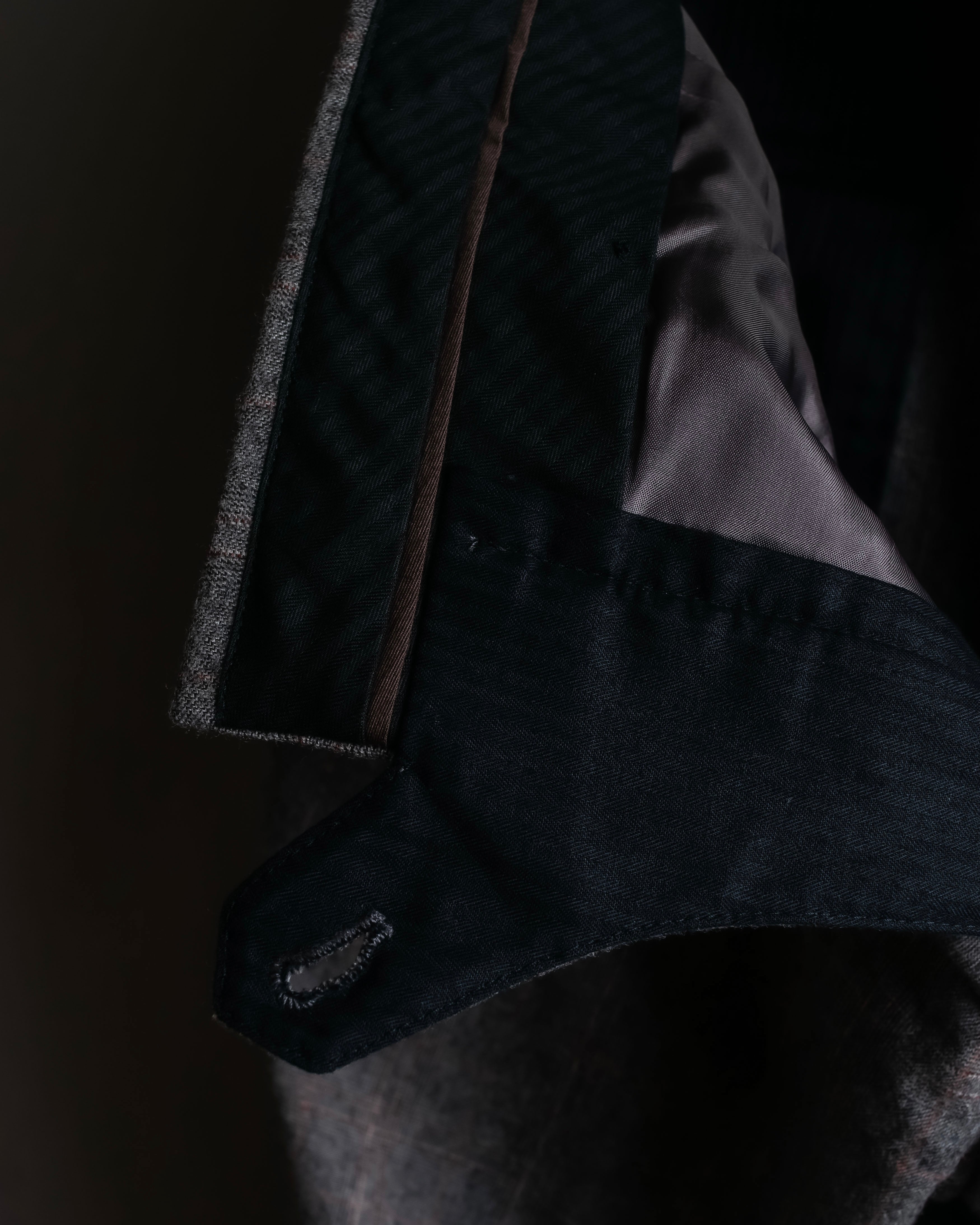 "HERMES" Heather gray cashmere blend slacks