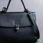 "BURBERRYS" Logo engraved grained leather 2way hand bag