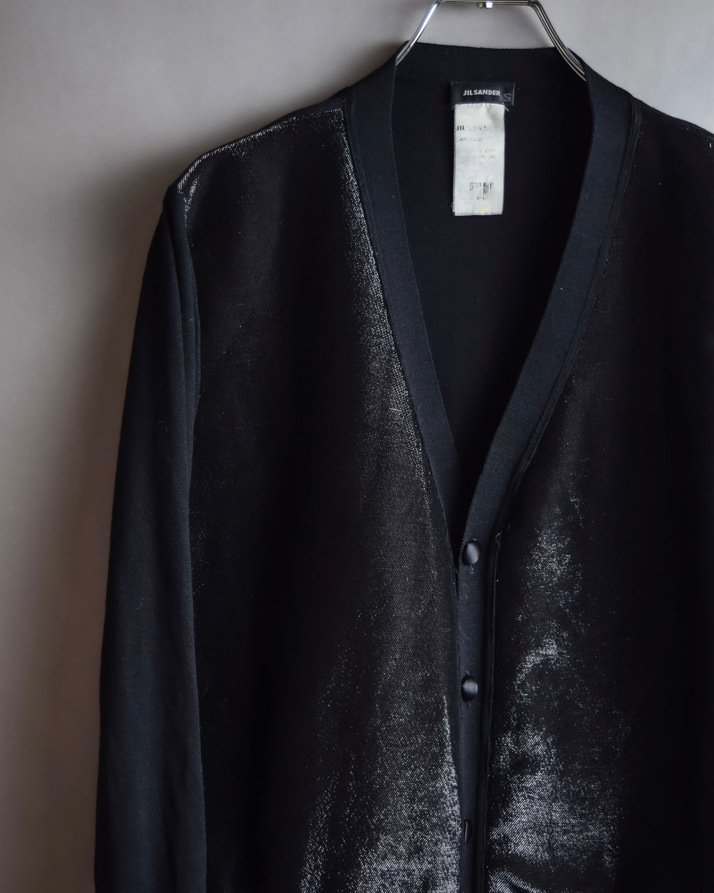 "JIL SANDER" Glitter jacquard V-neck cardigan
