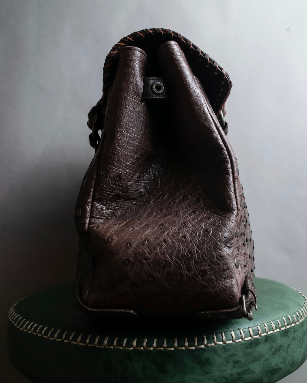 "Vintage JRA standard ostrich leather bag"