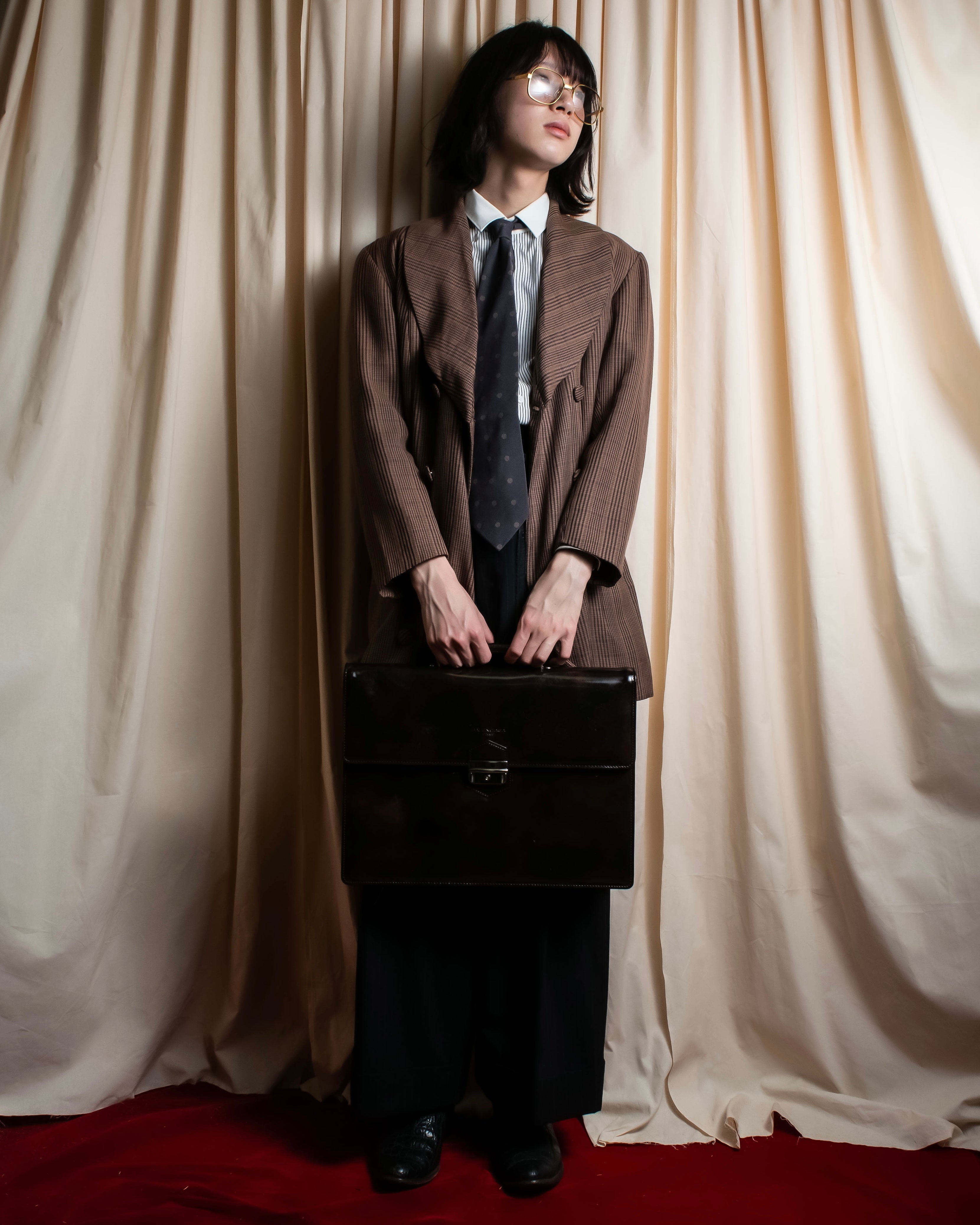 "GIORGIO ARMANI" Dot pattern silk  necktie