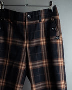 "BURBERRY" Decorative button design check pattern short pants