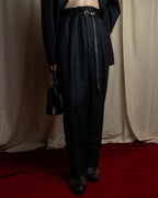 "YVES SAINT LAURENT" 00's shadow stripe pattern beautiful tailoring set up