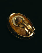 “Nina Ricci” 80's-90's Gold-tone floral clip-on earrings