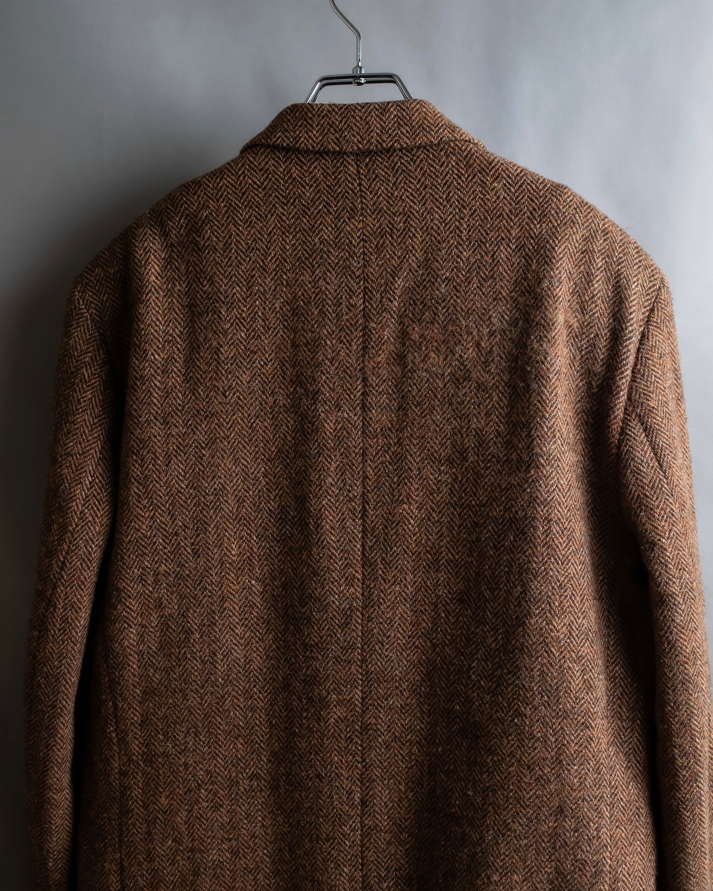 "HARRIS TWEED" Oversized herringbone tailored jacket