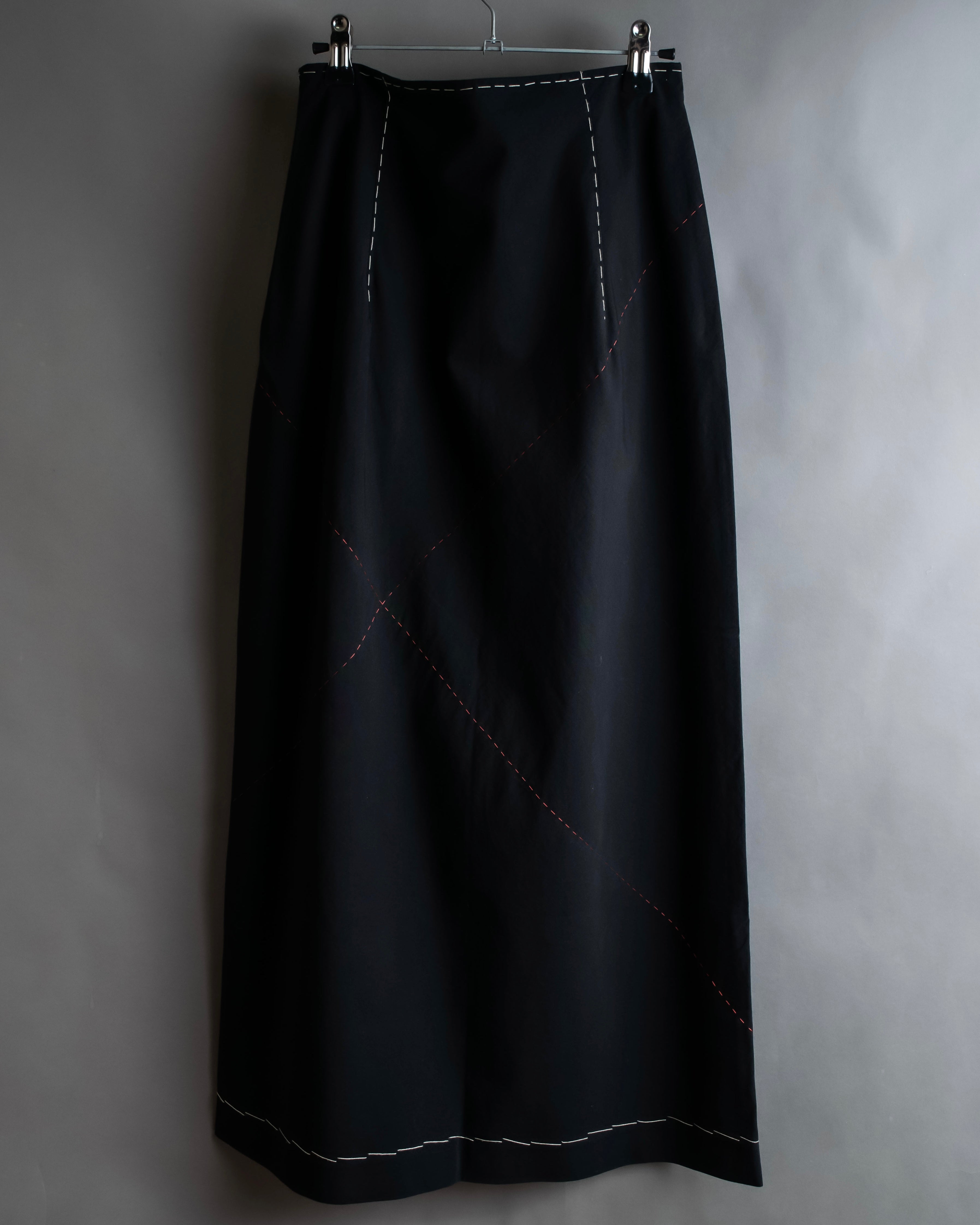 "YOHJI YAMAMOTO" Stitched hemline design flared skirt