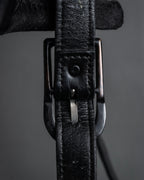 "YVES SAINT LAURENT" 80's-90's Logo engraved tassel detail bag