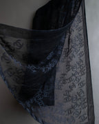 "CHANEL" Coco Mark scattered sheer large scarf