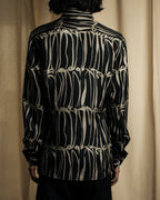 "GUCCI" Handwritten calligraphy pattern silk shirt