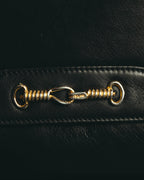 "CELINE" 70's-80's Classic horsebit leather shoulder handbag