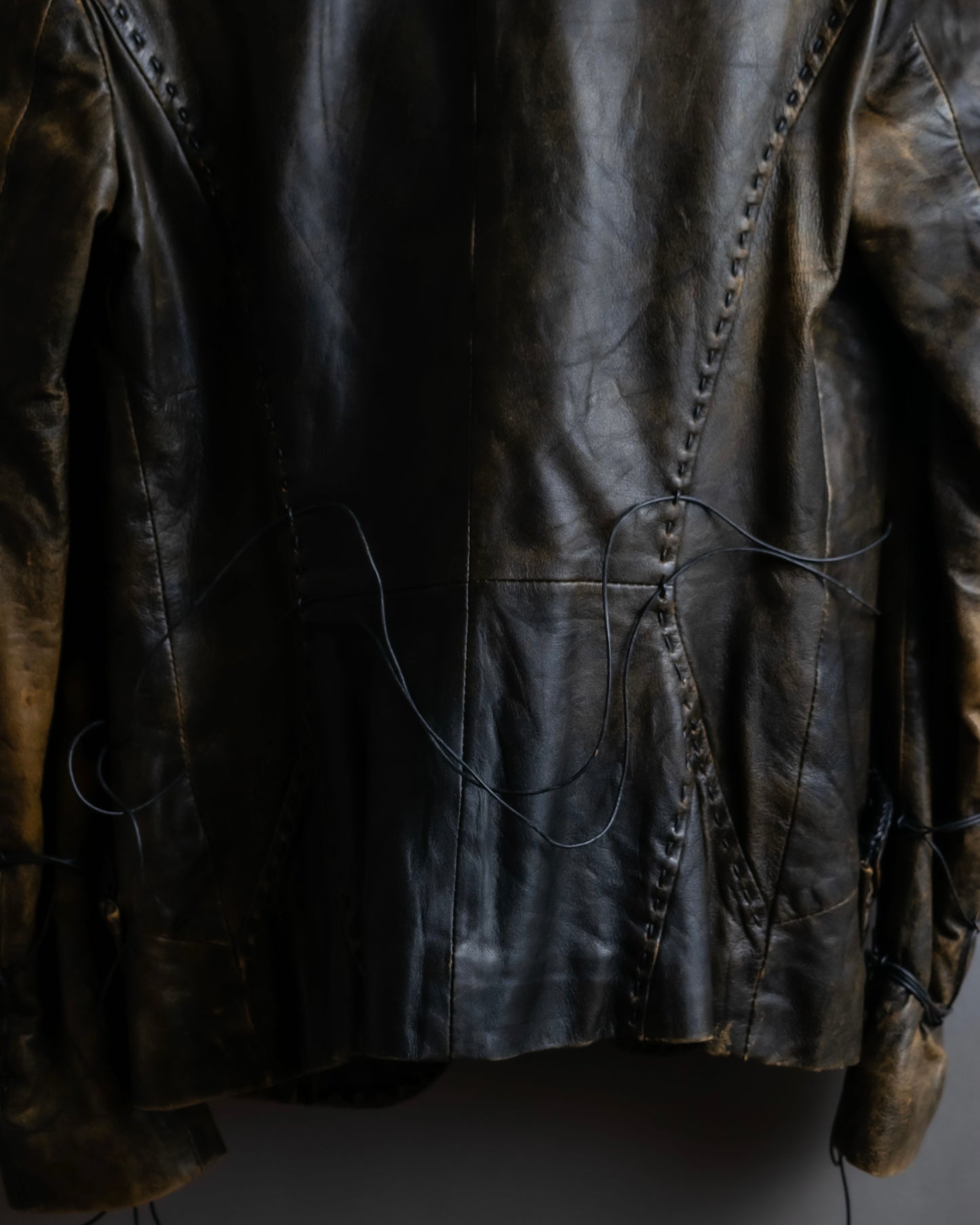 "ROBERTA SCARPA" 100% lamb leather gathered design shaped jacket