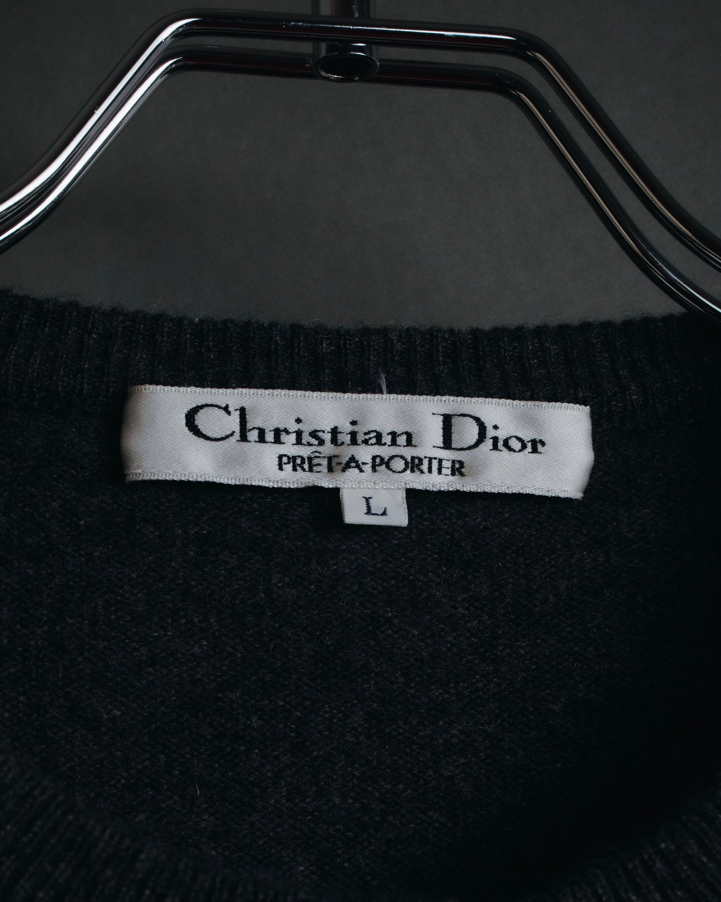 Cardigan de punto con botones de joya de los años 90 de Christian Dior
