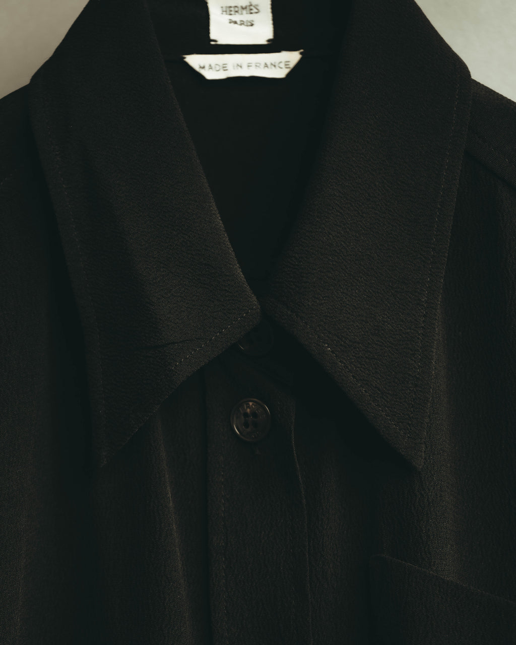 -SPECIAL- “HERMÈS“ 00’s-10’s Sleeveless silk draped shirt dress