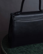 "YVES SAINT LAURENT" Hand stitched design trapezoid leather bag