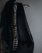 –SPECIALS– "Yves Saint Laurent" 90’s Mid gingham check velvet lapel tailored vest