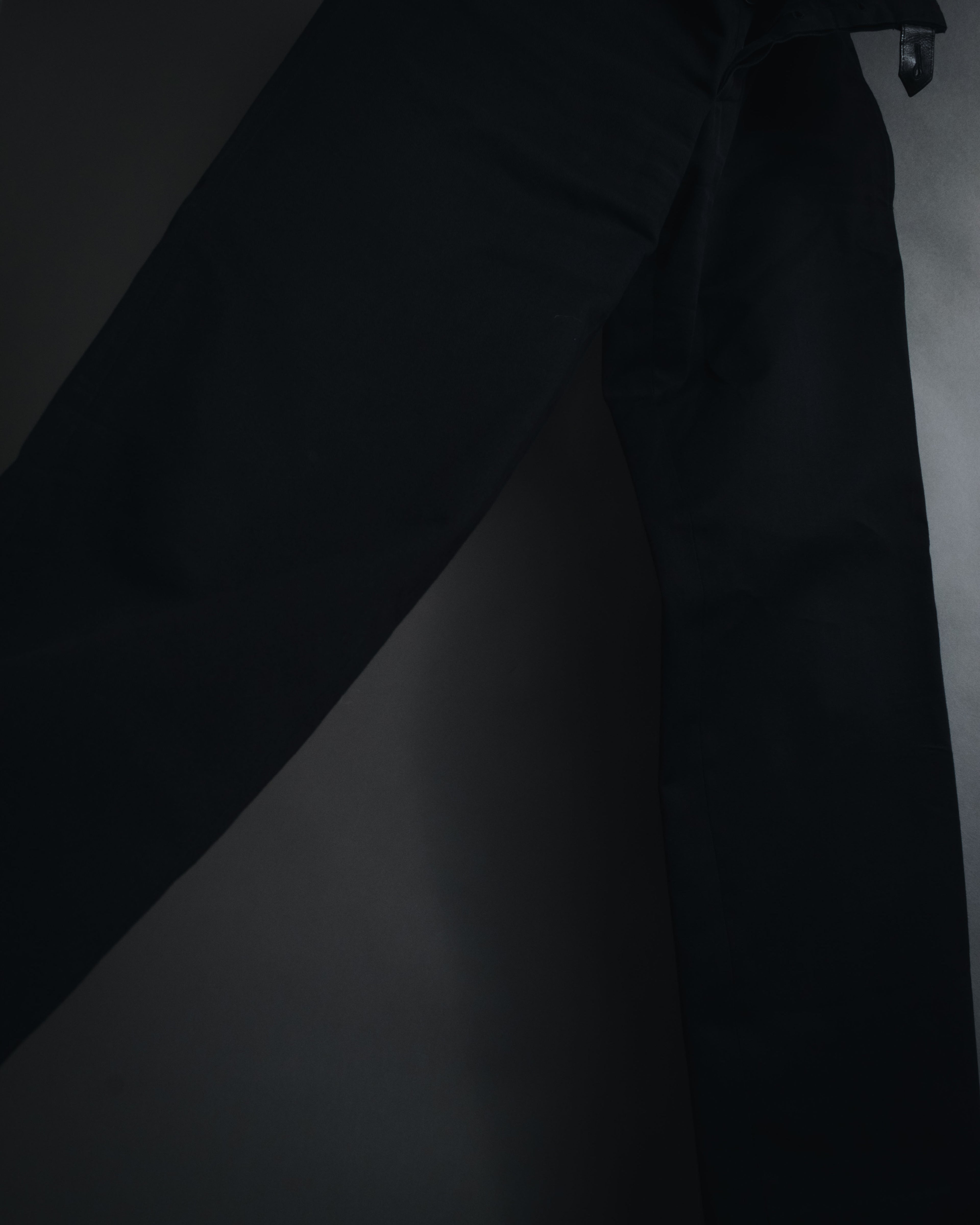 "HERMES" 00’s high density cotton twill lamb leather accents pants