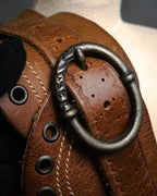 “DIESEL” 2000’s Studded craft leather belt