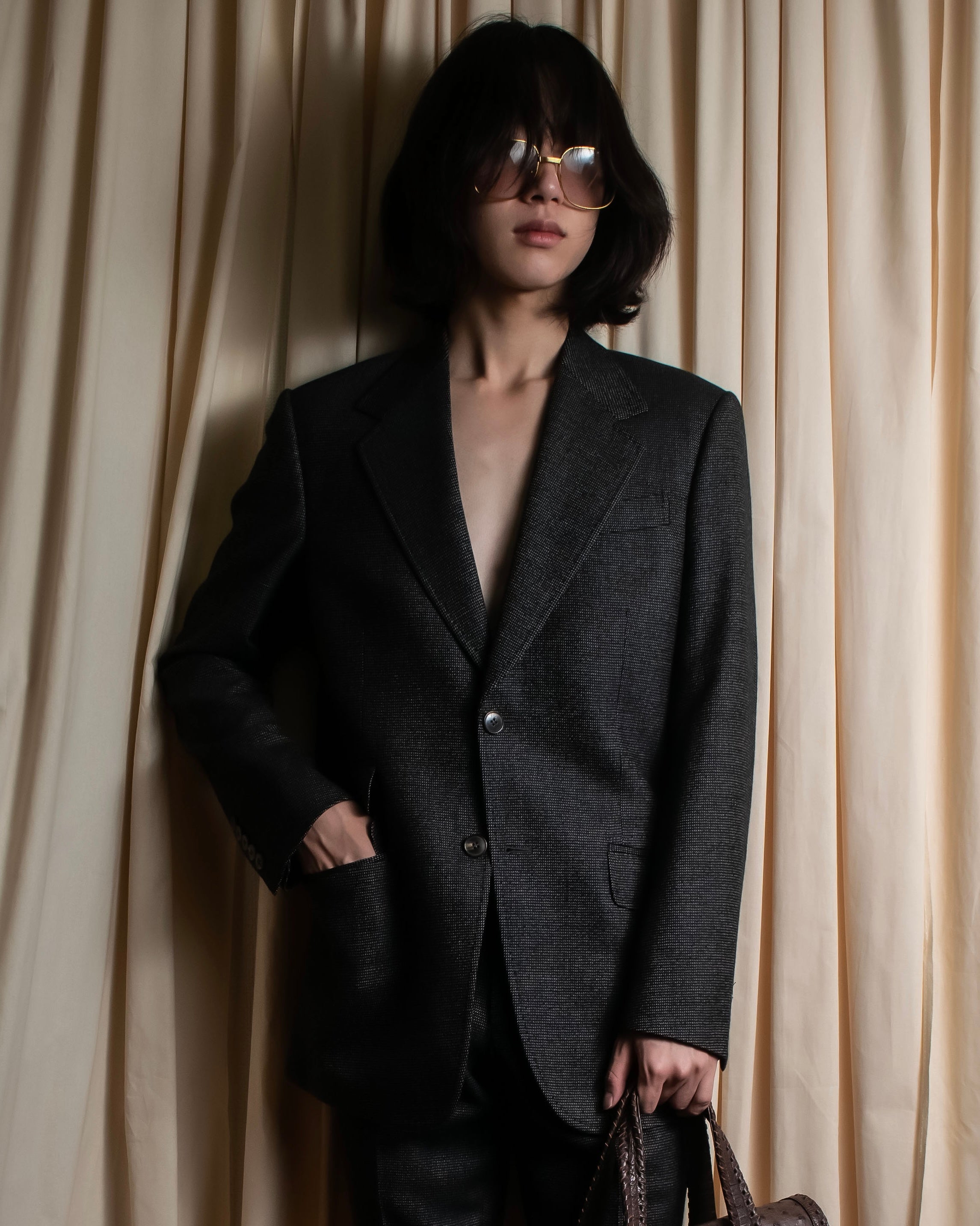 "GUCCI" 90's Tom Ford period bird eye weave set up