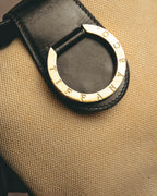"Tiffany & Co." Vintage two tone canvas and leather shoulder bag