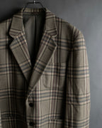 "BURBERRYS" Windowpane pattern tweed tailored jacket