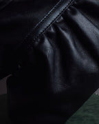 "FENDI" Gold metal gatherd design leather one-shoulder bag