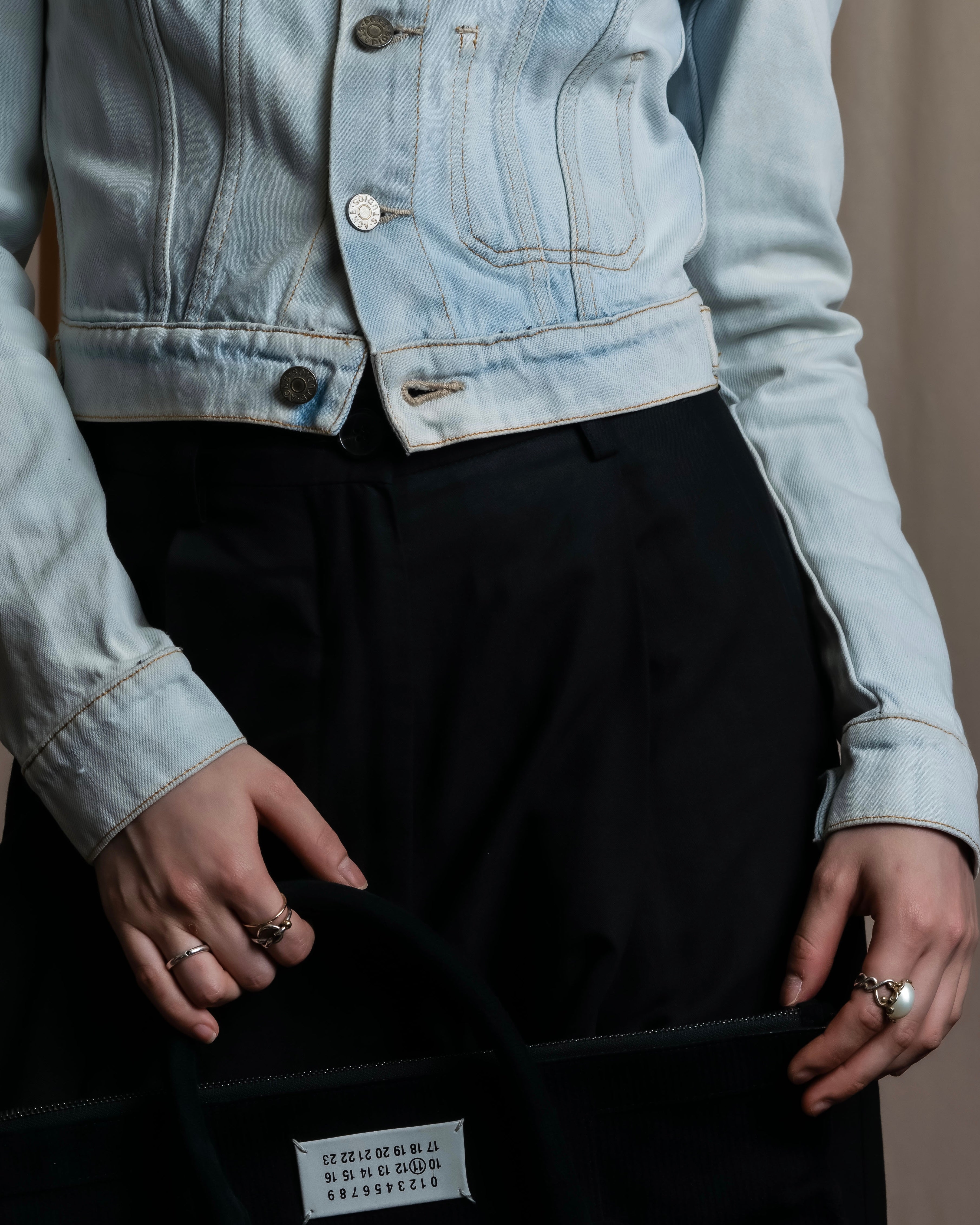 "Acne Studios" Washed light blue short denim jacket