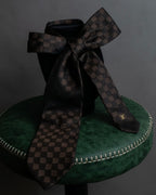 "LOUIS VUITTON" Damier check silk jacquard neck tie