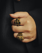 -SPECIAL- “CHANEL” 2000AW Glass pearl embellished CC statement ring