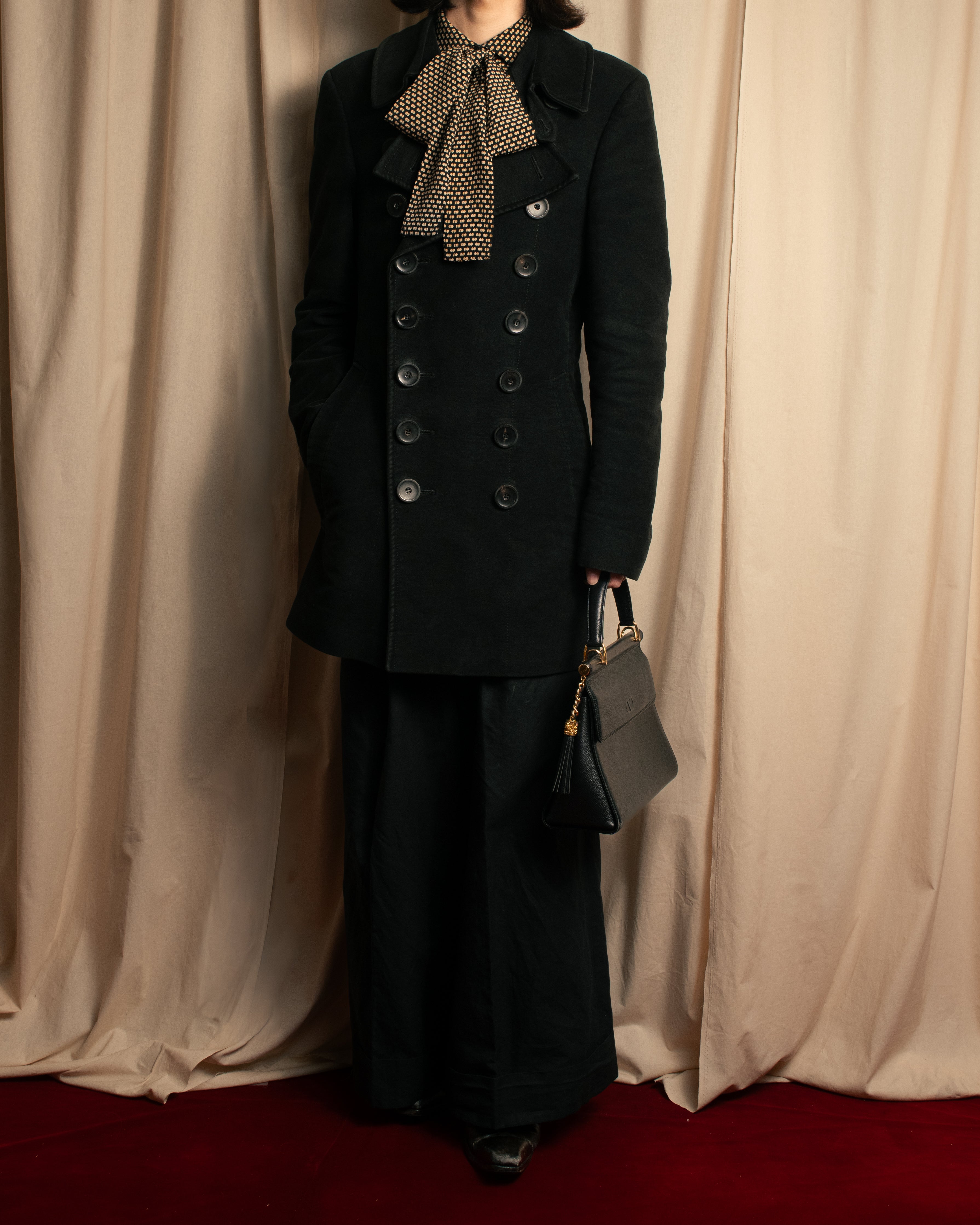 -SPECIAL- "GUCCI" 2007-2011's  High density cotton military detail mid-length coat