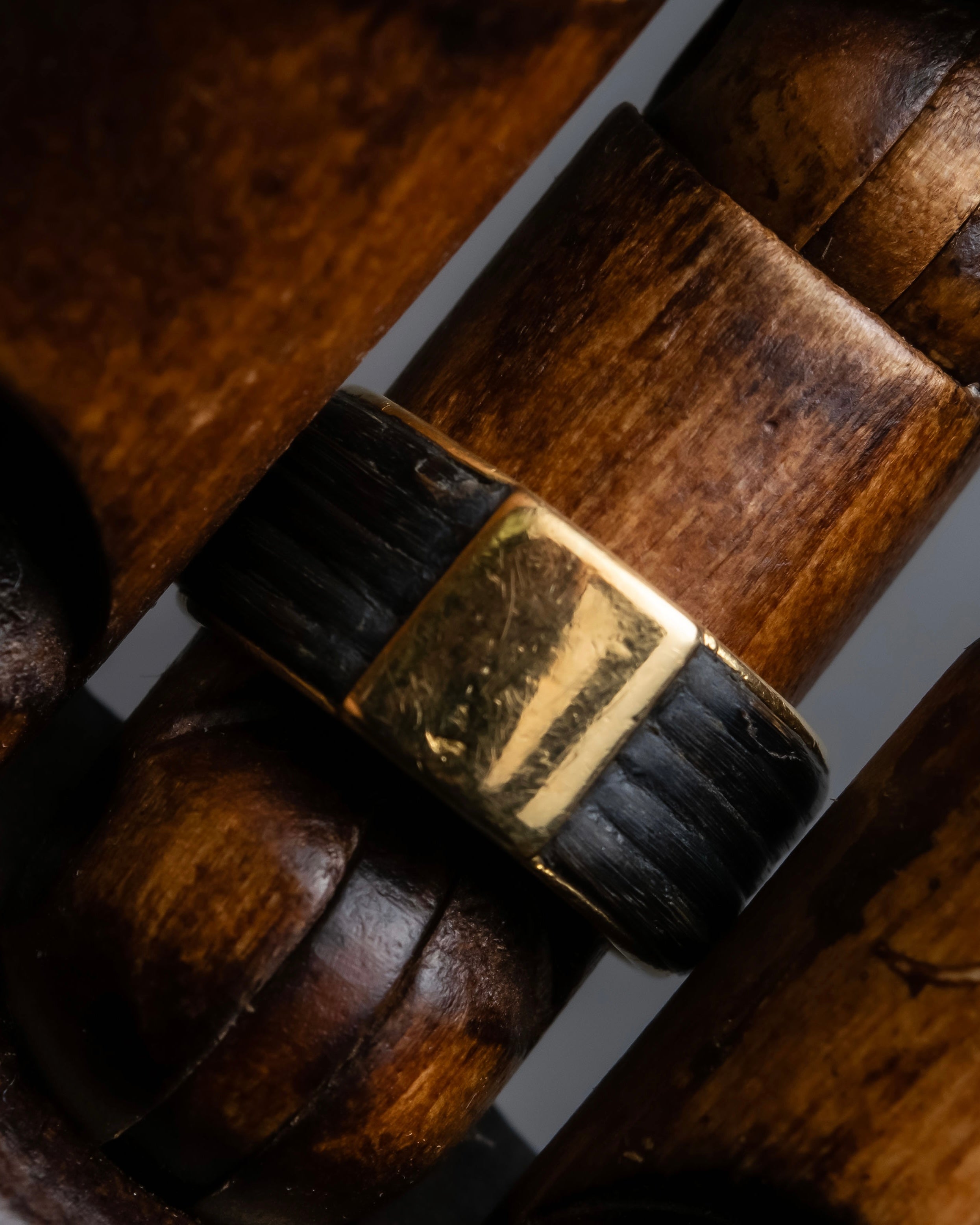 "CHAUMET" Onyx black gold combination ring