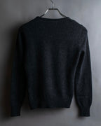 "CELINE" Beautiful U-neck design cashmere knit pullover