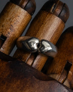 "Vintage bulging organic design silver 925 ring"