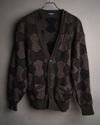 “Yves Saint Laurent” 80’s-90’s geometric knit cardigan